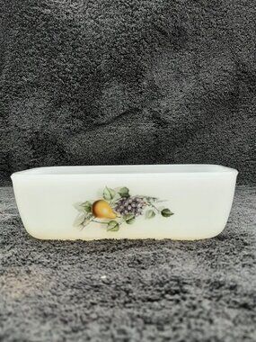Vintage Arcopal Milk Glass Covered Butter Dish 1970s Fruits of France Lid Only
